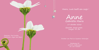 geboortekaart anne